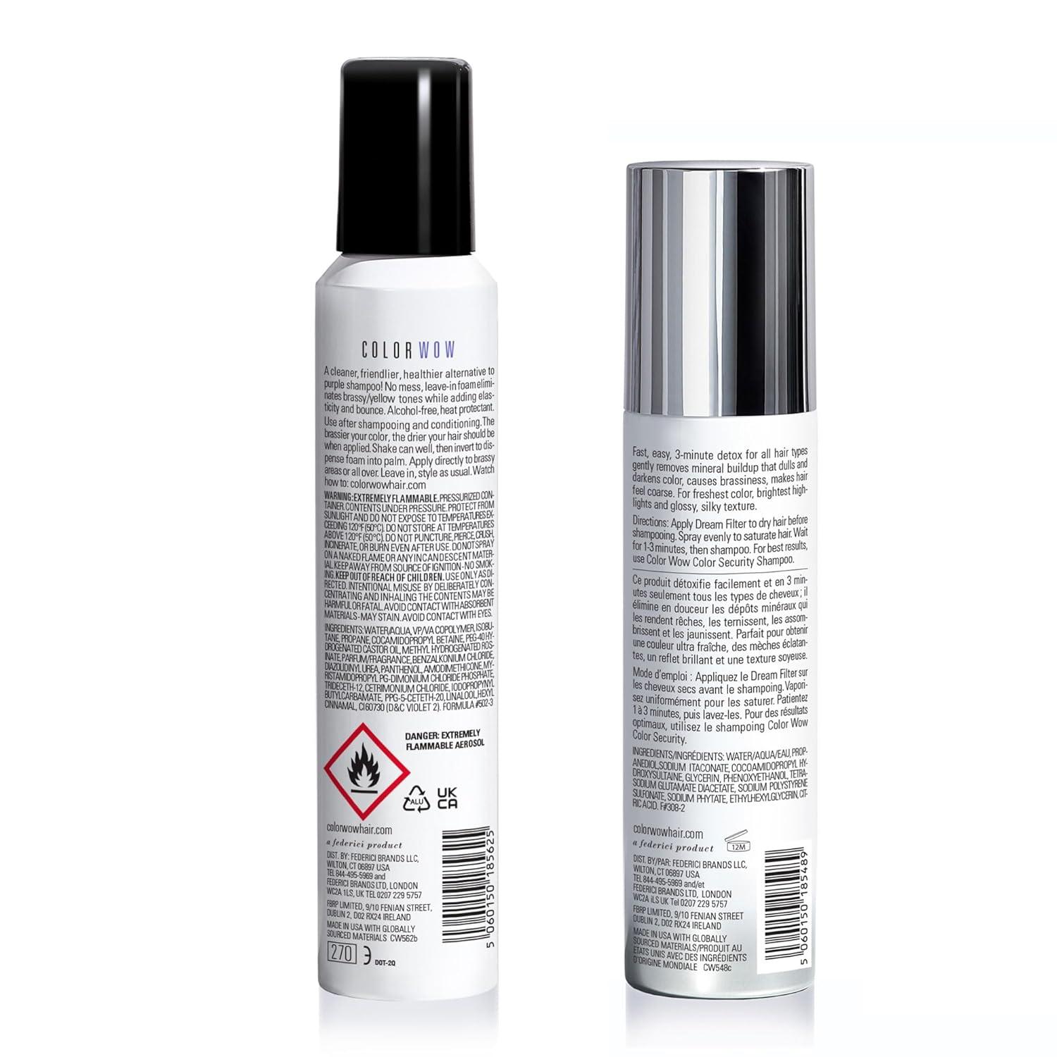 imageCOLOR WOW Crisis Kit for Blonde Hair Maintenance Keep blonde hair bright light and free of brassy yellow tones with the power of DREAM FILTER and COLOR CONTROL PURPLE TONING FOAM