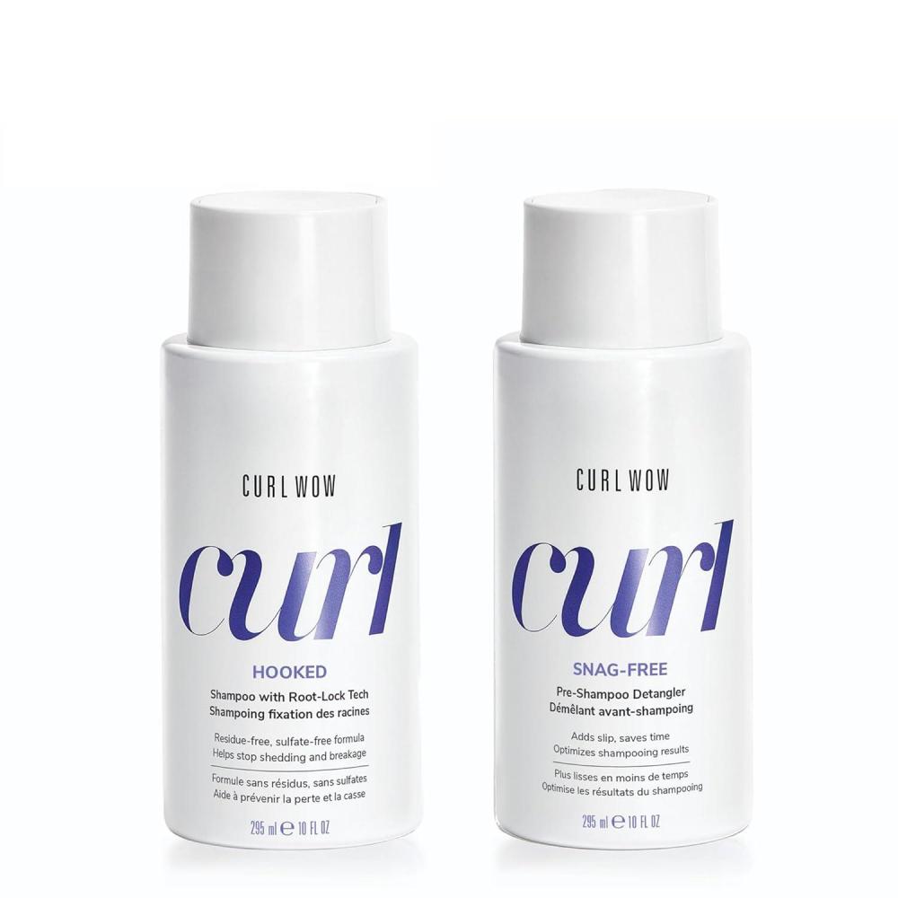 imageCOLOR WOW Dynamic Wash Day Duo  Featuring Curl Wow SNAG FREE preshampoo detangler and HOOKED 100 Clean Curl Shampoo this dup lets you give knots the slip before shampooing